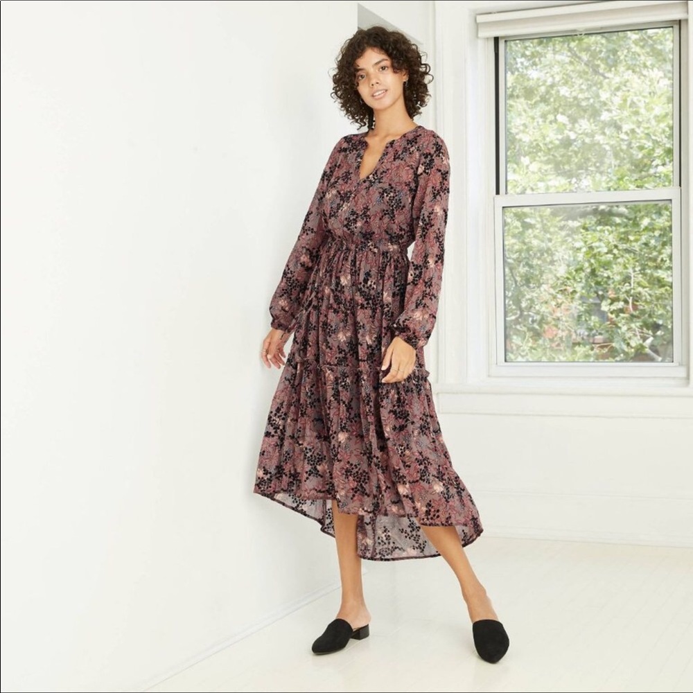 Target Knox Rose Midi Length Floral Dress with Long Sleeves